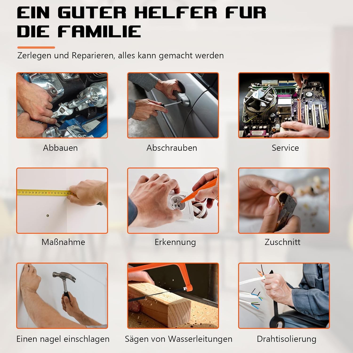 🚗 KFZ & Werkstatt – Screwdriver Set Bicycle Tool Box, Tool Box Tool Set, Tool Organiser, Basic DIY Tool Set for Repairs and Maintenance – Bild 3
