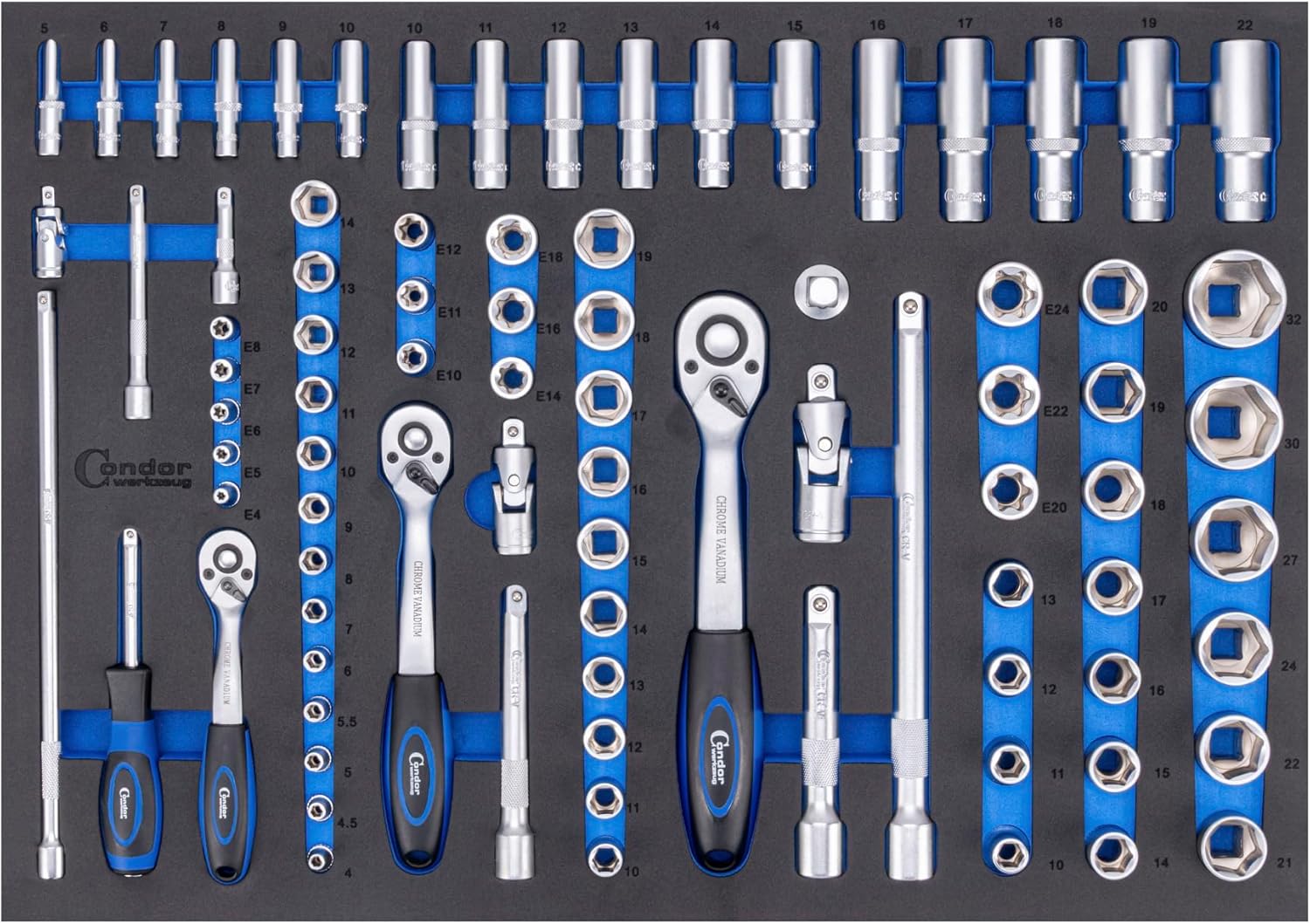 🚗 KFZ & Werkstatt – Condor Tool Socket Spanner Set 7100 Chrome Vanadium Steel