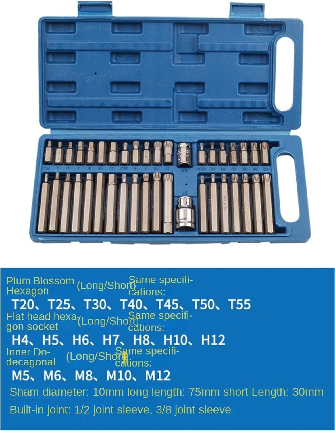 🚗 KFZ & Werkstatt – Car Tool 40-Piece Twelve Bit Set with Hex Key and Storage Box Tool Box – Bild 2