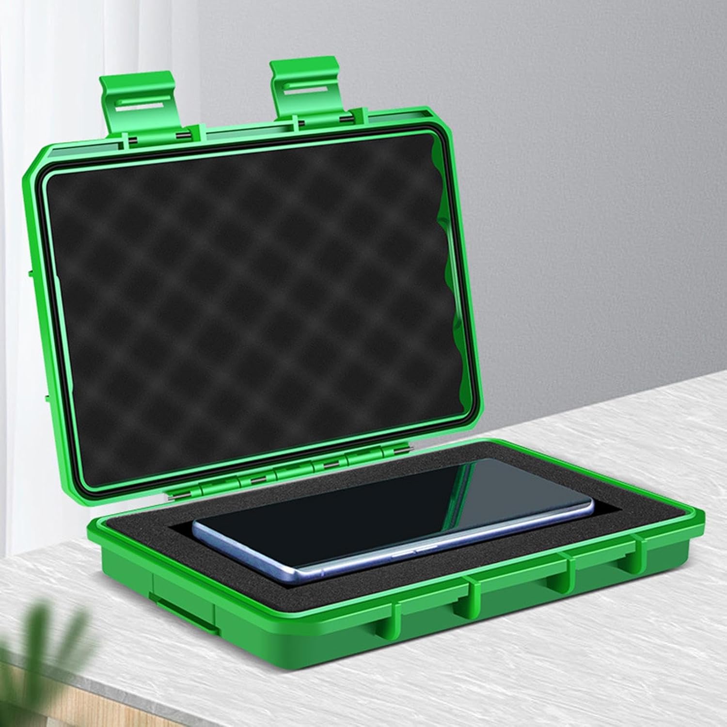 🔥 Angebote & Aktionen – Werkzeugkoffer Wasserdichte Aufbewahrungsbox Präzisionsgeräte Tragebox Instrumenten Schutzcase Stoßfest mit Sicherer Verriegelung Und Herausnehmbaren, Green S – Bild 2