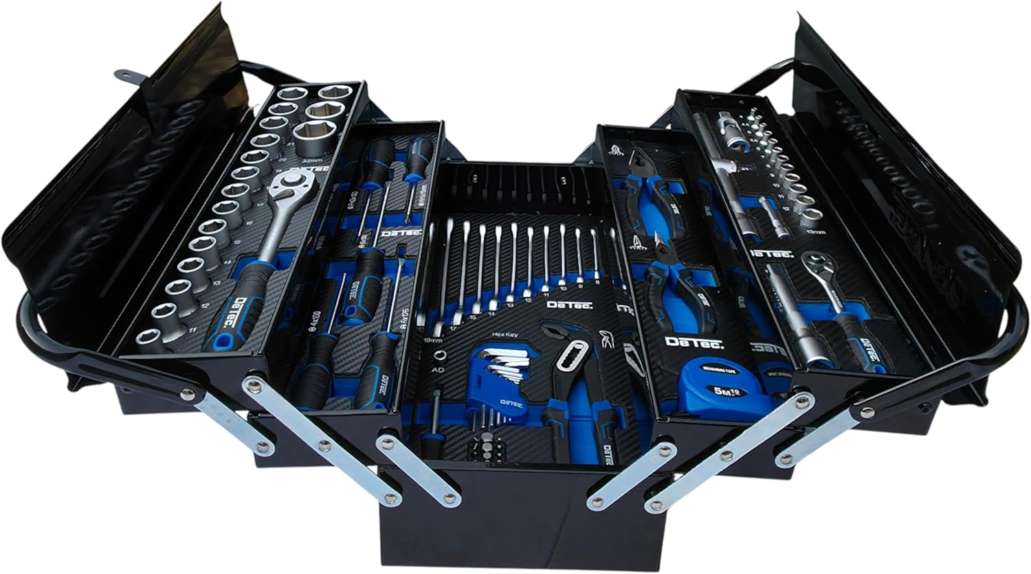 🔥 Angebote & Aktionen – Tool Box Filled Blue/Black Metal 96-Piece Tool Set with Carbon Look Insert Tool Box Blue Edition Tool Box (Black Edition) – Bild 2