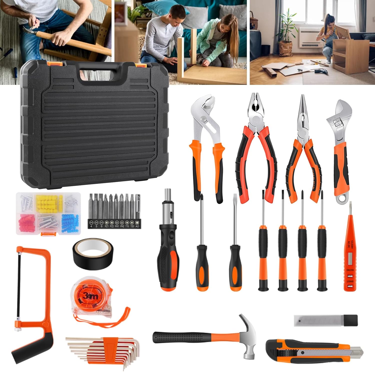 🚗 KFZ & Werkstatt – Filled Tool Box, Tool Set, Household Tool Box, Car Precision Mechanic Tool Set for Men and Women