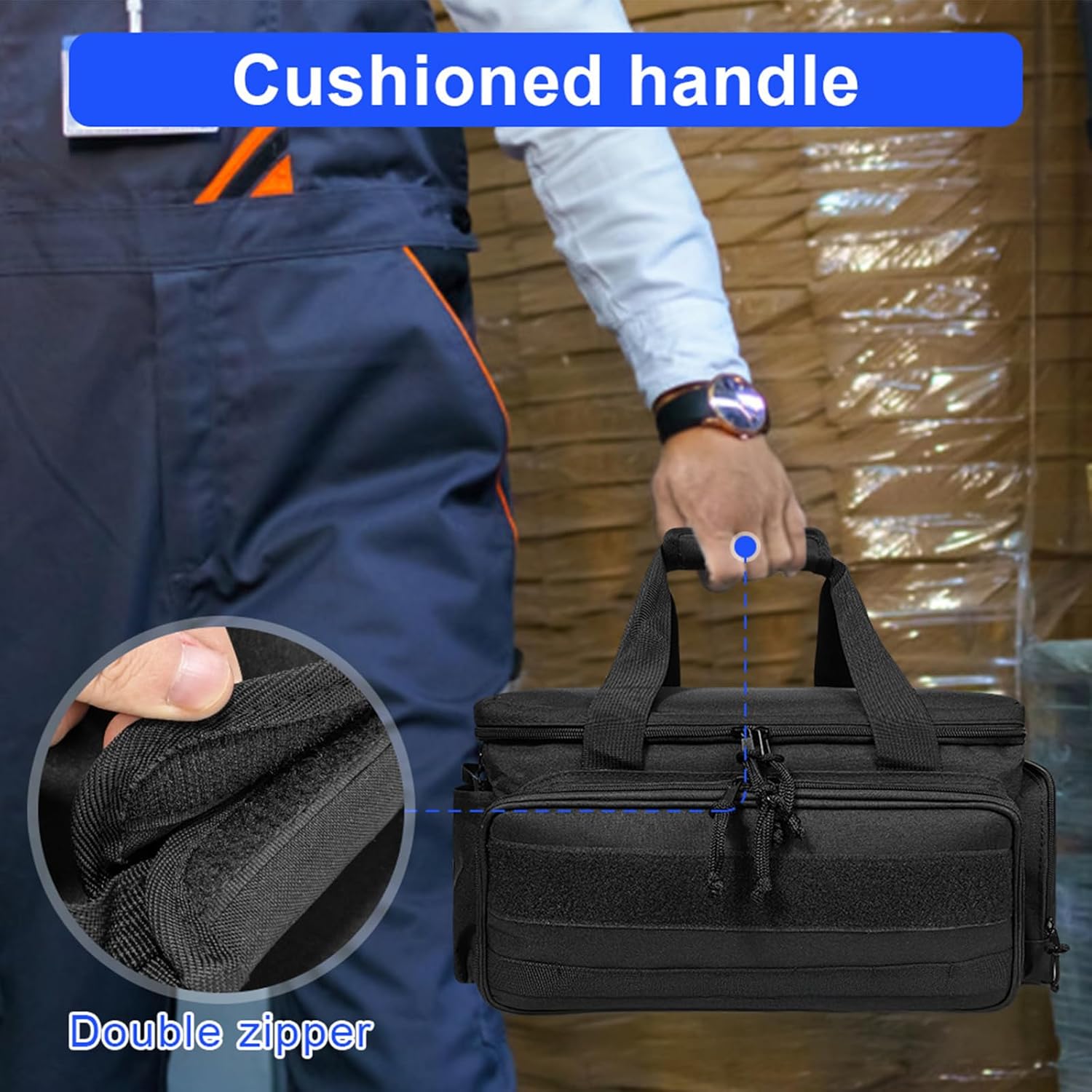 🔥 Angebote & Aktionen – Tool Bag for Men, Tool Box Organizer with Anti-Friction and Thick Padded Base, Multifunctional Work Bag Tool Storage, Organizer Bag for Repair Man, Electrician – Bild 6