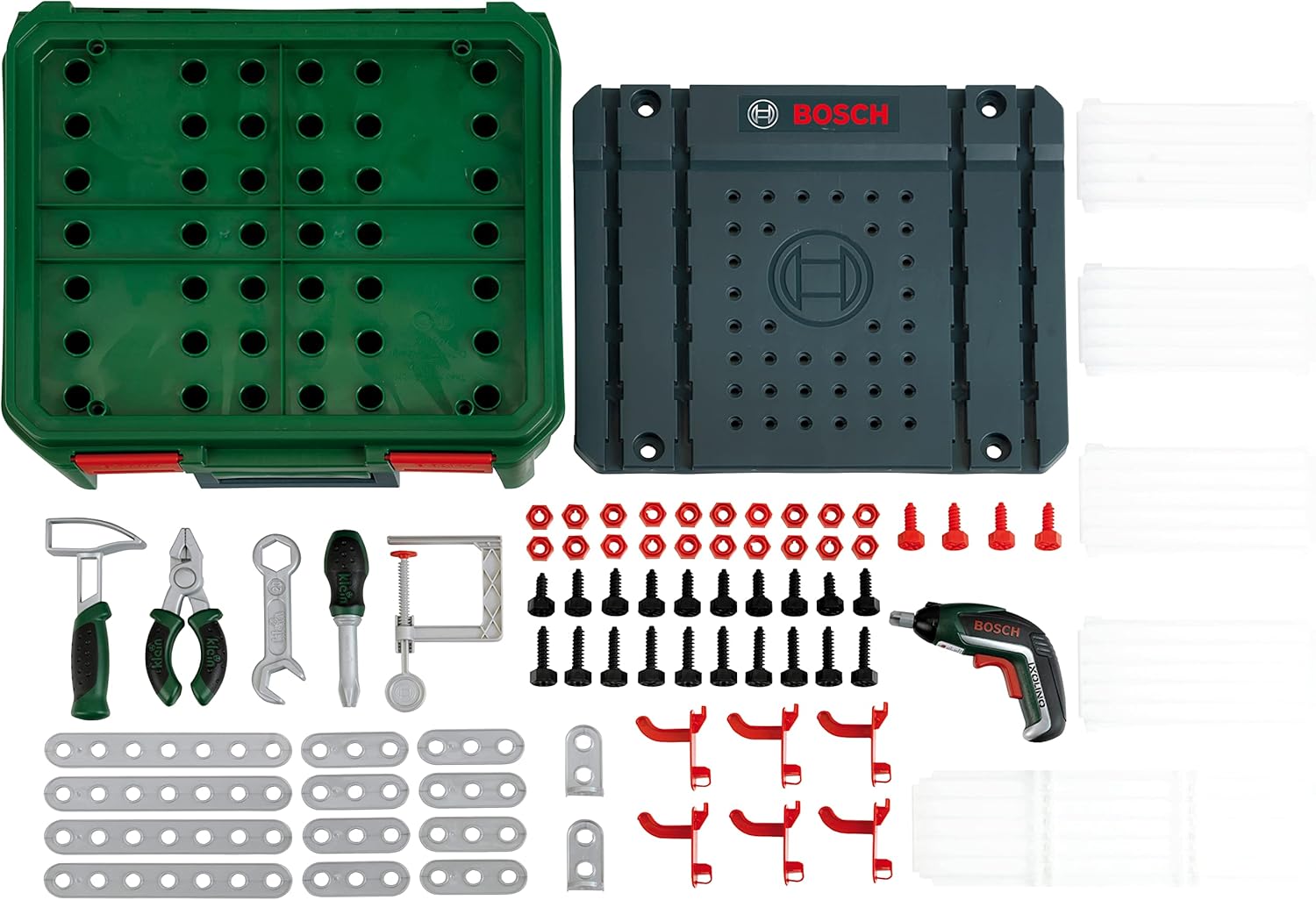 ⚒️ Bau & Montage – Theo Klein 8396 Bosch Werkbankkoffer + IXOLINO II I Für Konstruktionsspiele I Inklusive Werkzeug und Zubehör I Spielzeug für Kinder ab 3 Jahren – Bild 4