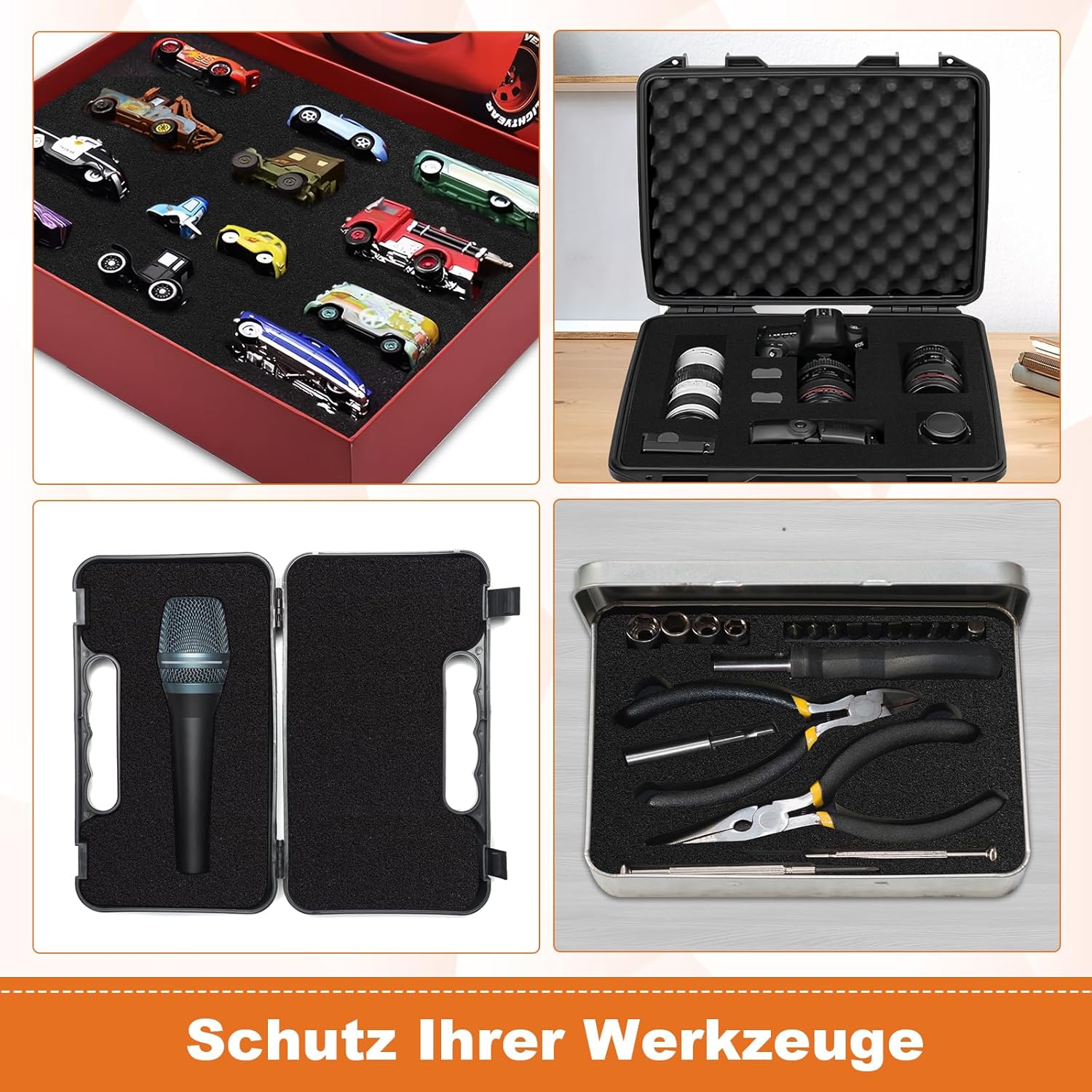 🔥 Angebote & Aktionen – Foam Cut 4 Pieces, 40 x 30 x 2.5 cm Grid Foam Cube Foam Insert Tool Case Camera Case Foam Case Insert, Tabletop Miniatures, Tool – Bild 5