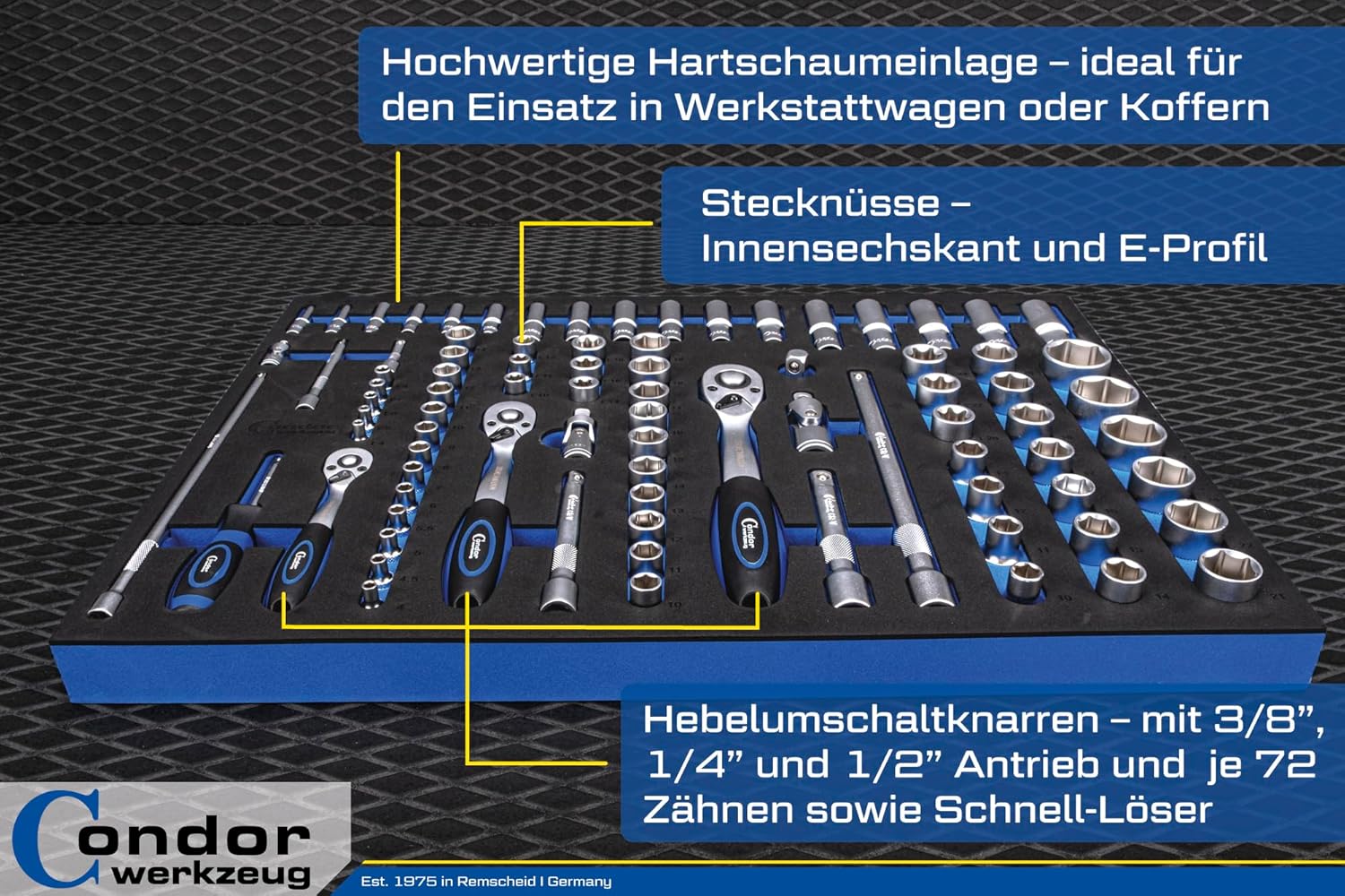 🚗 KFZ & Werkstatt – Condor Tool Socket Spanner Set 7100 Chrome Vanadium Steel – Bild 2