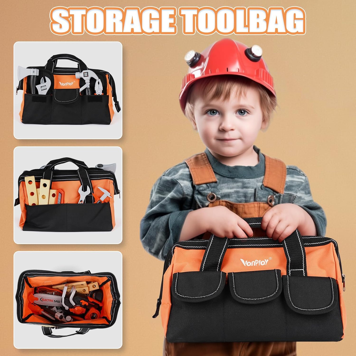 ⚒️ Bau & Montage – Vanplay Kinder Werkzeugkasten Kettensäge Kinderspielzeug ab 3 4 5 6 Jahre Jungen Mädchen Geschenk Kinderspielzeug – Bild 3