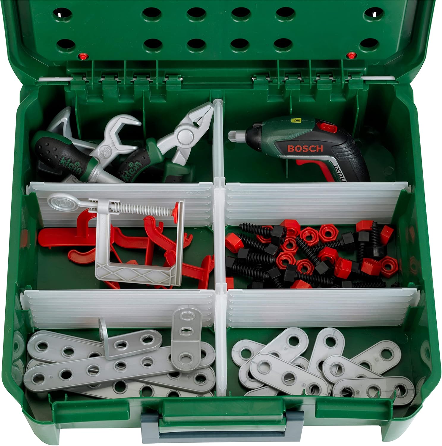 ⚒️ Bau & Montage – Theo Klein 8396 Bosch Werkbankkoffer + IXOLINO II I Für Konstruktionsspiele I Inklusive Werkzeug und Zubehör I Spielzeug für Kinder ab 3 Jahren – Bild 7