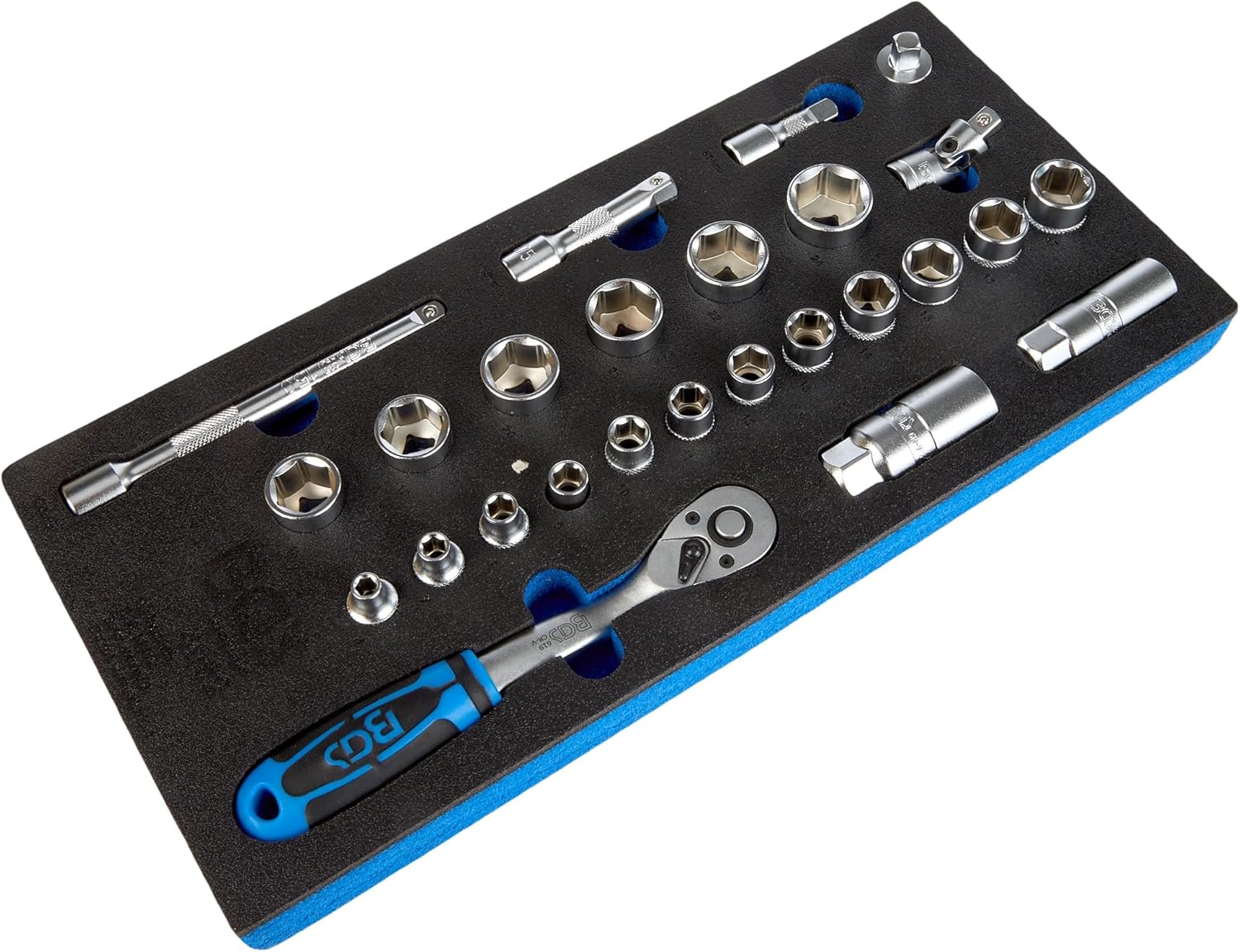 🚗 KFZ & Werkstatt – BGS 4052 Tool Tray 1/3 Socket Set, Multi-Colour, 3/8-Inch Set of 26 Pieces