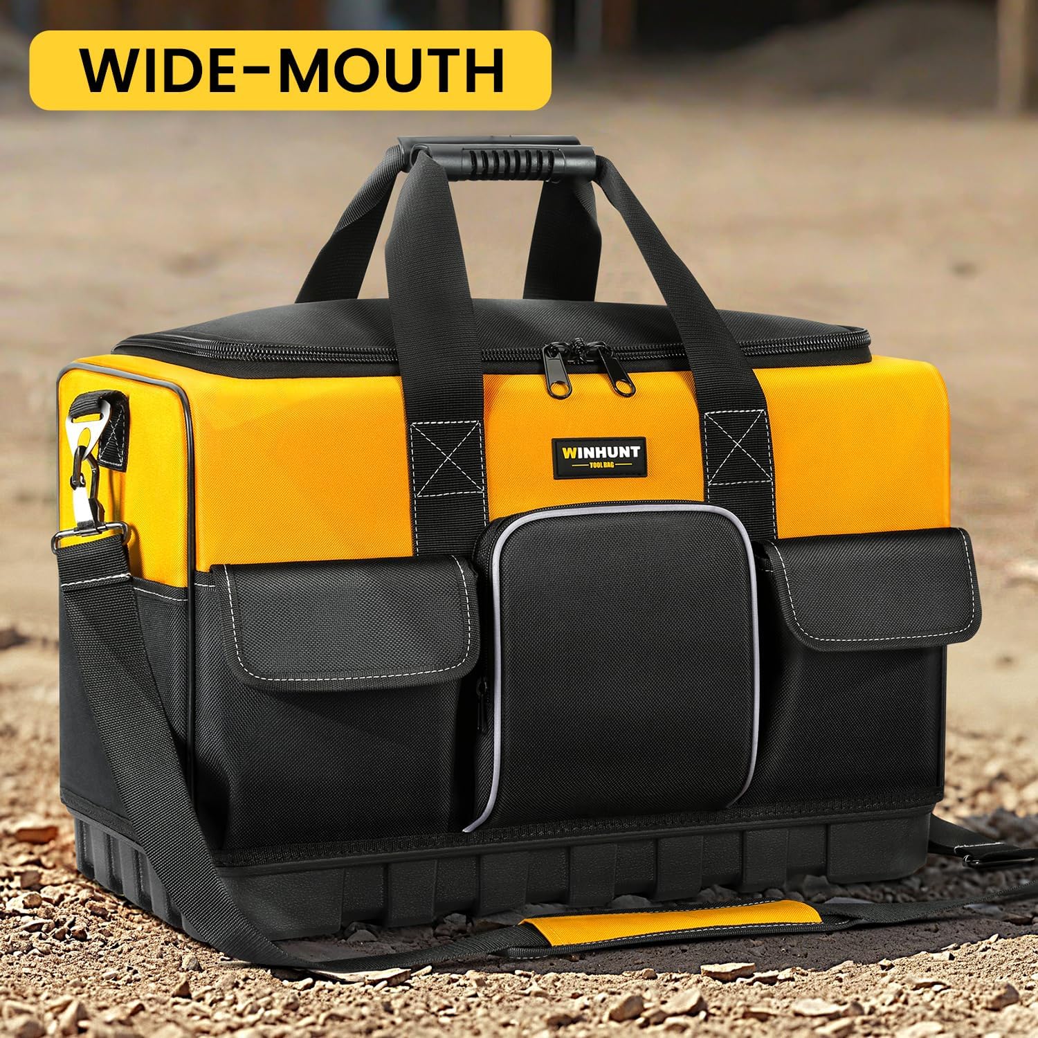 🔥 Angebote & Aktionen – WINHUNT Tool Bag, 20 Inch Tool Organisers, 600 Denier Large Tool Bag for DIY & Equipment Storage, Yellow and Black (50 cm/20 Inches) – Bild 8