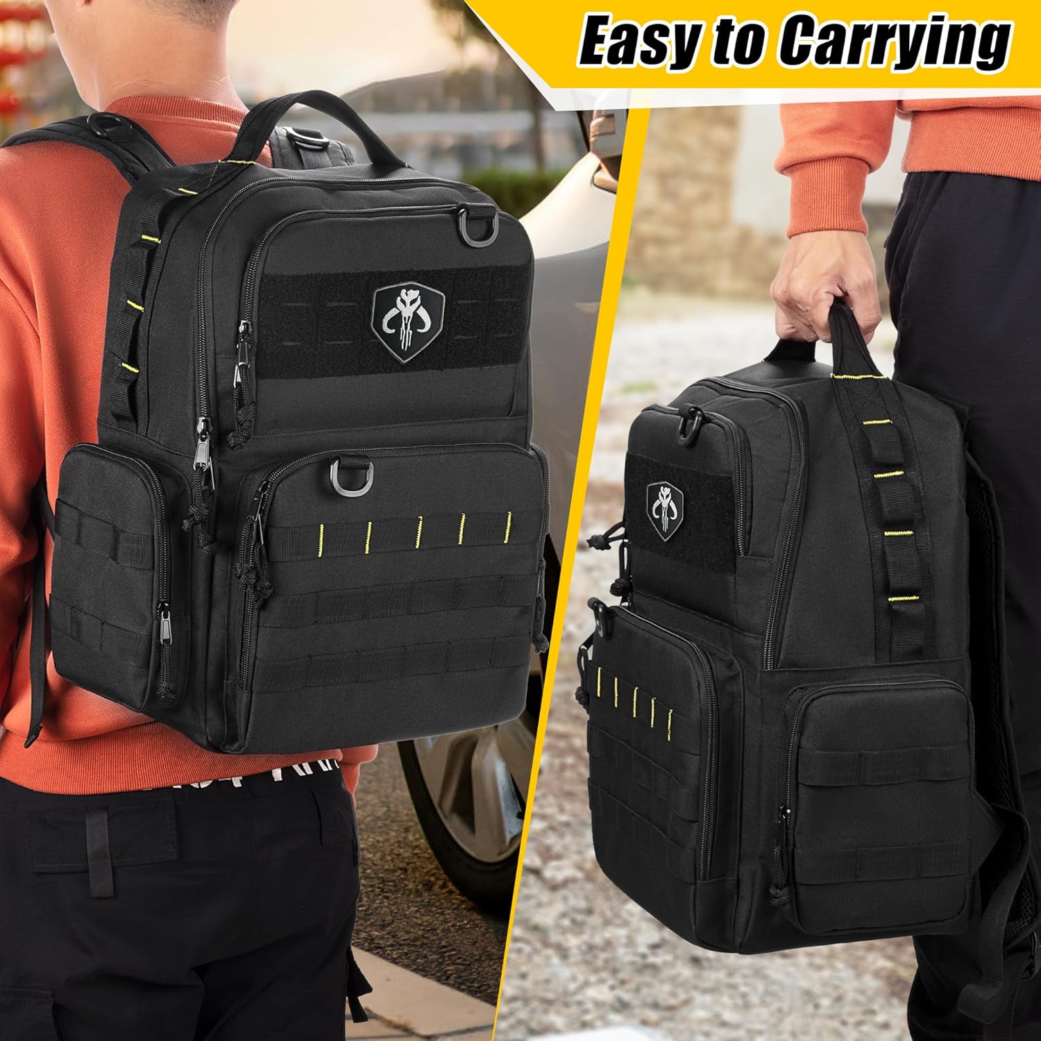 ⚡ Elektro & Technik – Werkzeugrucksack für Herren mit 3 kleinen Werkzeugtaschen, Organizer-Tasche zur Werkzeugaufbewahrung, taktische Arbeits-Werkzeugtasche für Elektriker, Handwerker, Schwarz – Bild 6