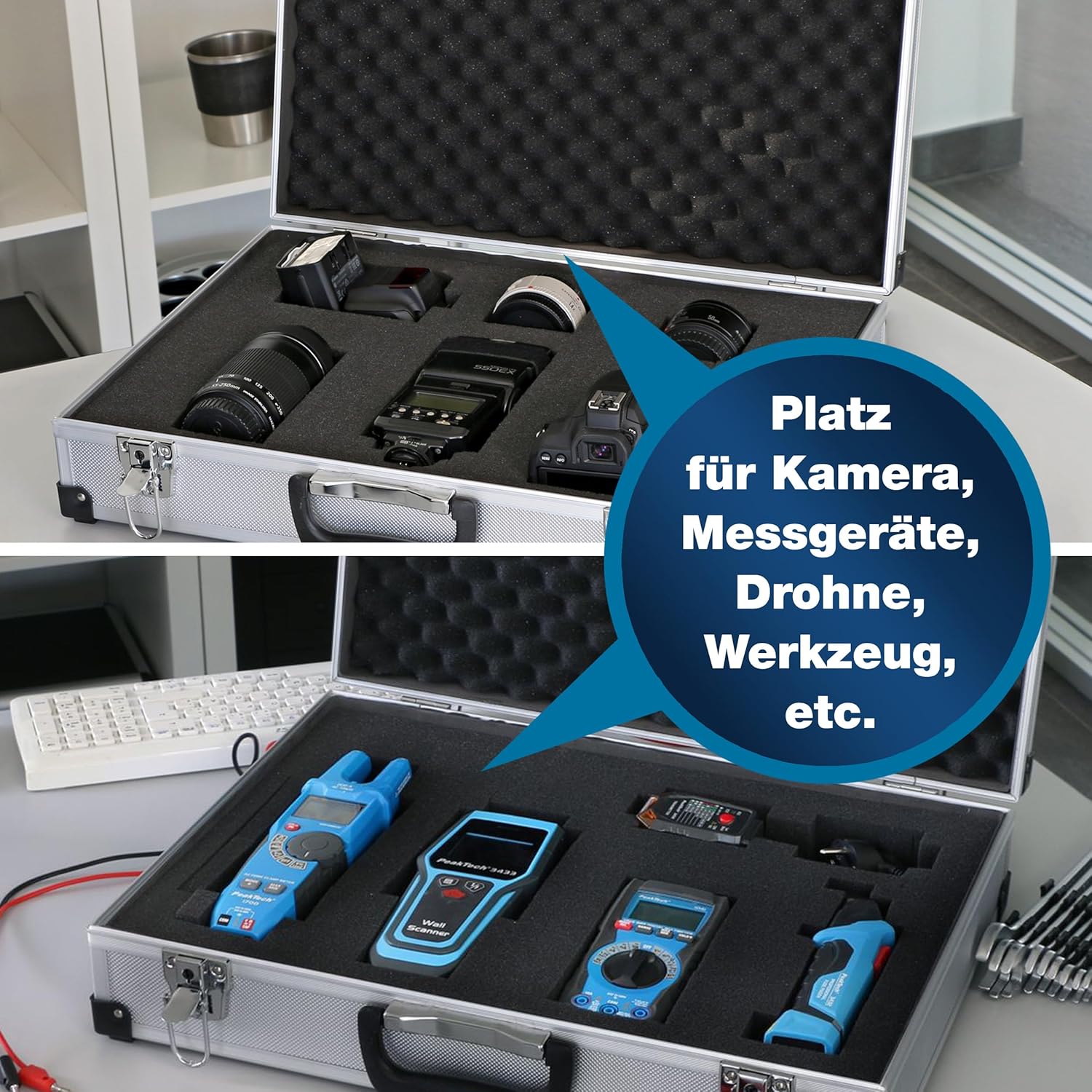 🔥 Angebote & Aktionen – PeakTech P 7270, 1 x Universal Aluminium Case, XXL, 500 x 350 x 120 mm, P 7270 – Bild 3