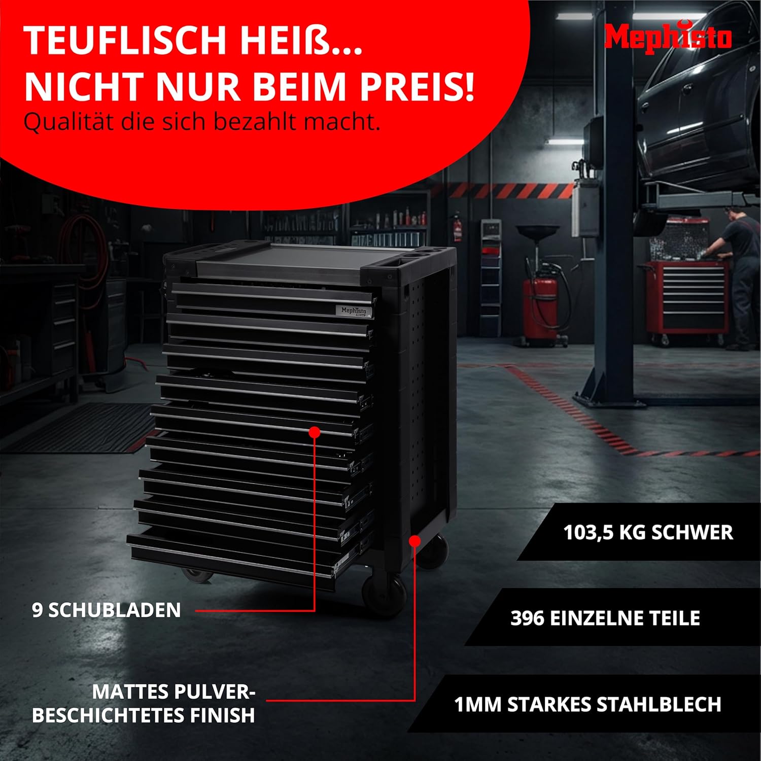🚗 KFZ & Werkstatt – No. 1 premium tool trolley with 7 drawers incl. Tools. – Bild 3