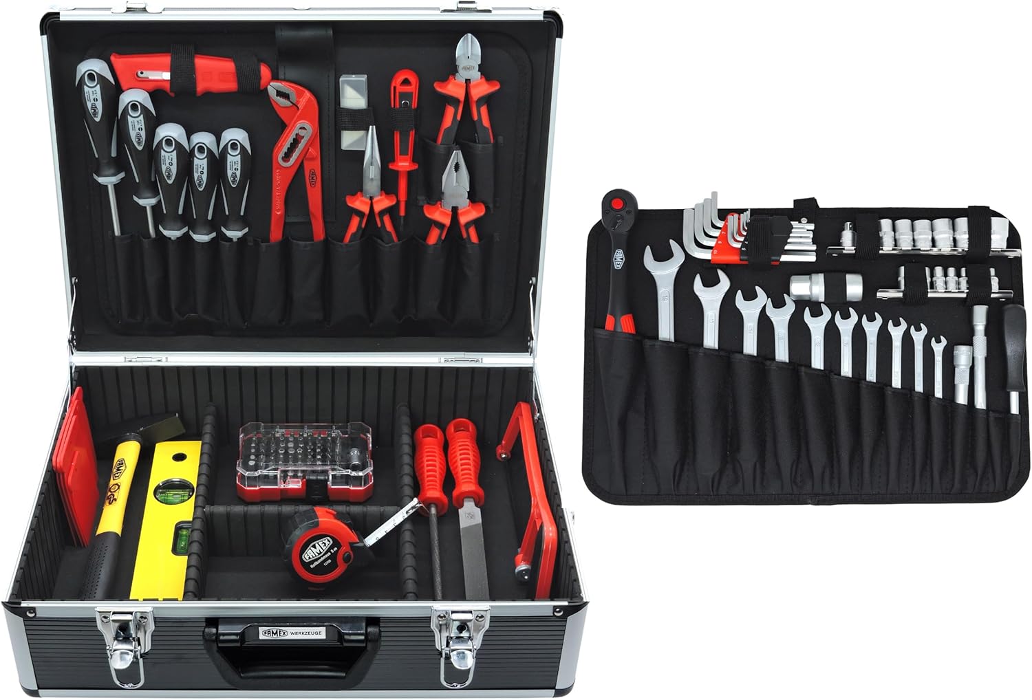 🔥 Angebote & Aktionen – FAMEX 745-46 Aluminium Tool Box Filled with High-Quality Tool Set - Tool Box, Complete Tool Box, All Screw Tools Chrome Vanadium, Screwdriver Made in Germany – Bild 2