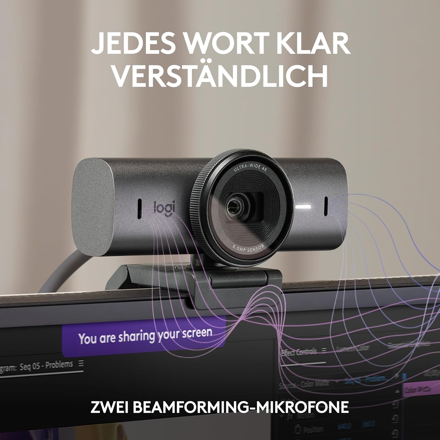 🔥 Angebote & Aktionen – Logitech MX Brio Ultra HD 4K Collaboration and Streaming Webcam, 1080p at 60 FPS, Dual Noise Reducing Mics, Show Mode, USB-C, Webcam Cover, Works with Microsoft Teams, Zoom, Google Meet, Graphite – Bild 4