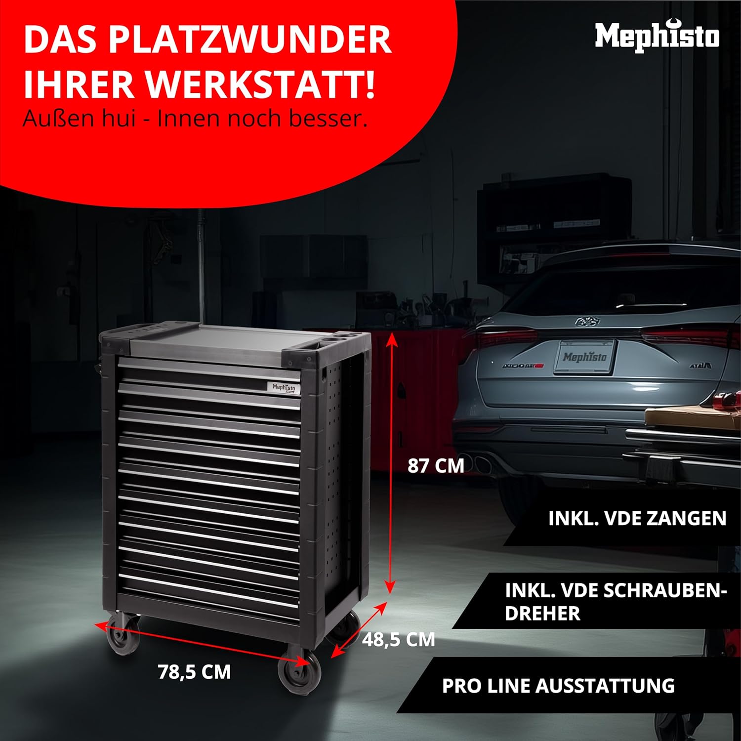 🚗 KFZ & Werkstatt – No. 1 premium tool trolley with 7 drawers incl. Tools. – Bild 2