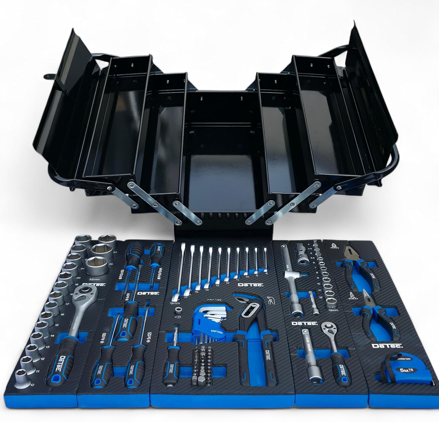 🔥 Angebote & Aktionen – Tool Box Filled Blue/Black Metal 96-Piece Tool Set with Carbon Look Insert Tool Box Blue Edition Tool Box (Black Edition) – Bild 4
