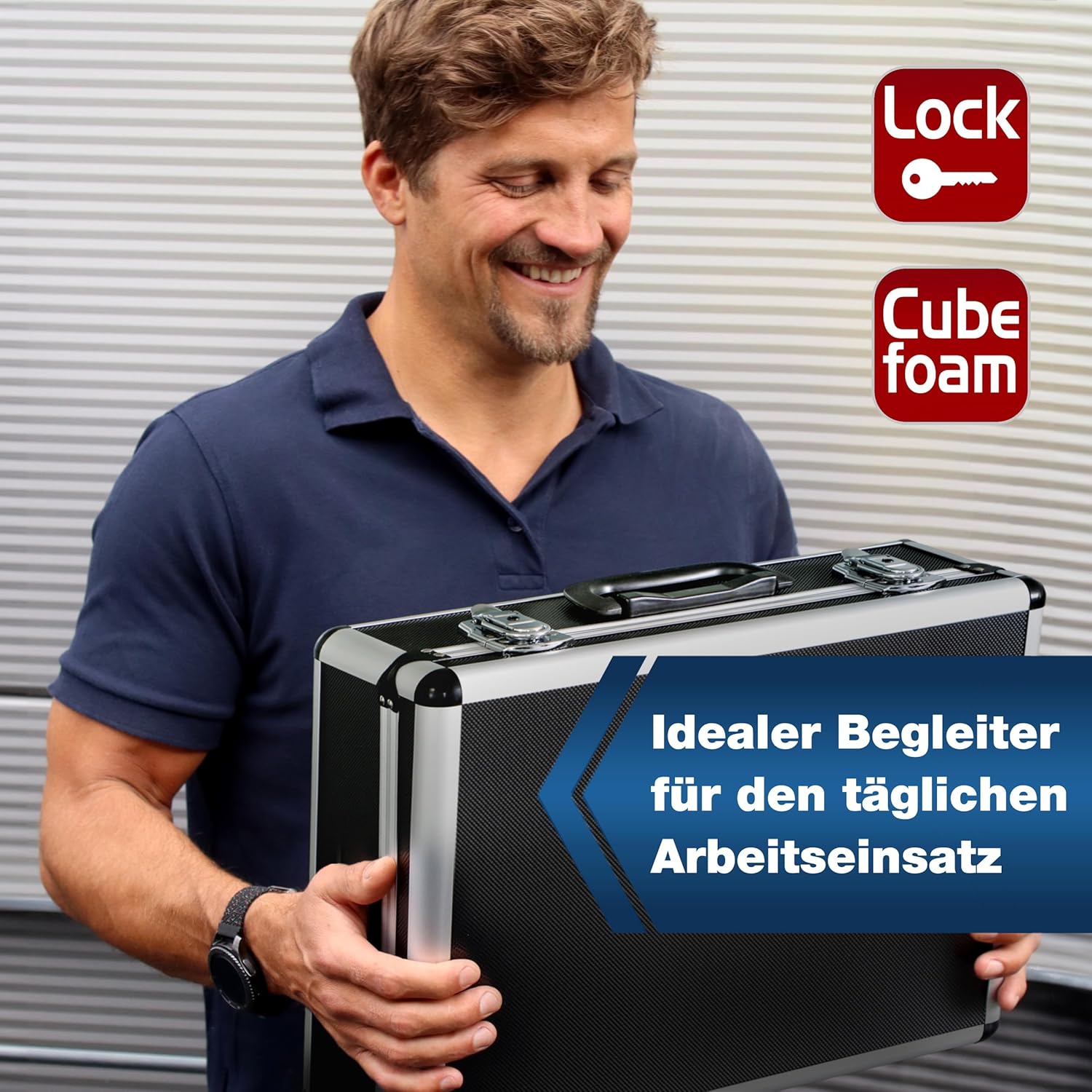 🔥 Angebote & Aktionen – PeakTech 7305 Universal Case for Measuring Equipment, Robust Carrying Case, Tool Storage, Cube Foam Plates, Foam Padding, Lockable, Dust Protection, L 405 x 330 x 150 mm – Bild 7