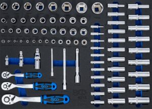 🚗 KFZ & Werkstatt – BGS 4015 3/3 Tool Tray Ratchet/Socket Set, Multi-Colour, 80 Piece