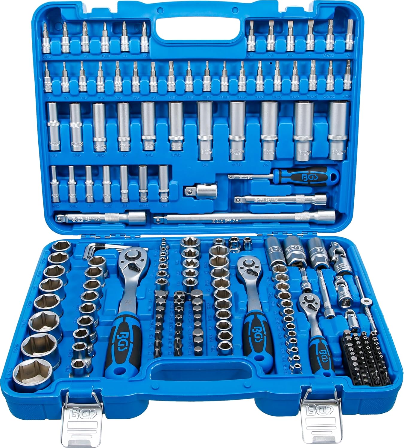 🚗 KFZ & Werkstatt – BGS 2292 Socket Spanner Set Wave Profile 192 Pieces Drive 6.3 mm (1/4") / 10 mm (3/8") / 12.5 mm (1/2") incl. Case, 2245