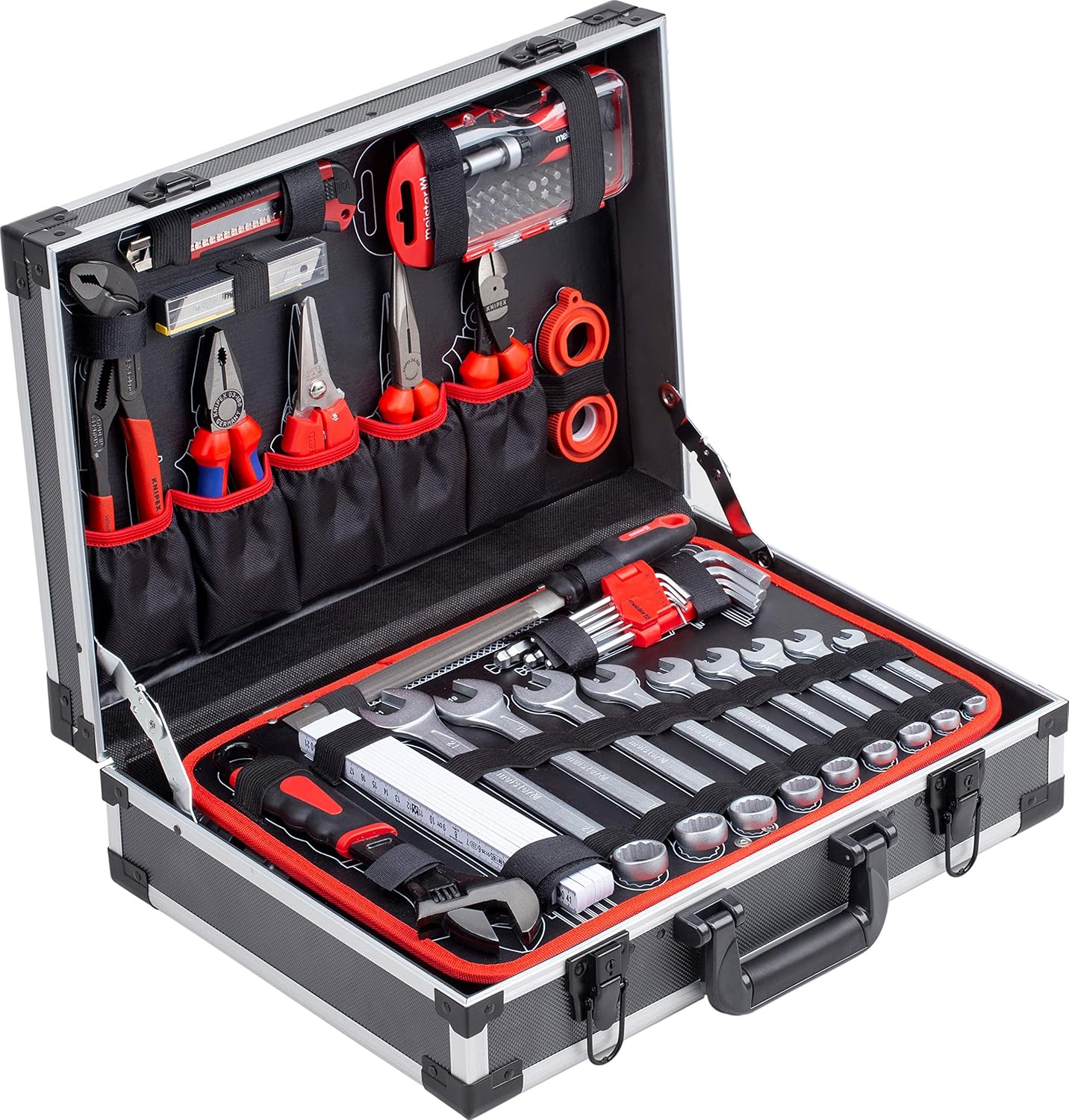 🔥 Angebote & Aktionen – Meister 8971490 109-Piece Tool Box, Solid Aluminium Case, Tool Set for the Home, Garage & Workshop, Professional, Filled Tool Box / Tool Chest / Complete Toolbox with Tools – Bild 2