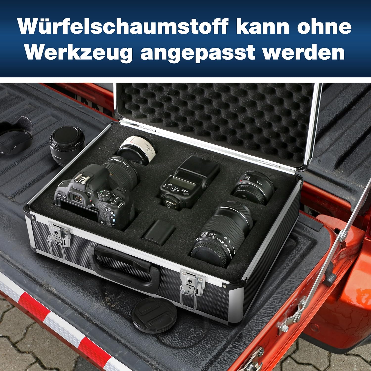 🔥 Angebote & Aktionen – PeakTech 7305 Universal Case for Measuring Equipment, Robust Carrying Case, Tool Storage, Cube Foam Plates, Foam Padding, Lockable, Dust Protection, L 405 x 330 x 150 mm – Bild 4